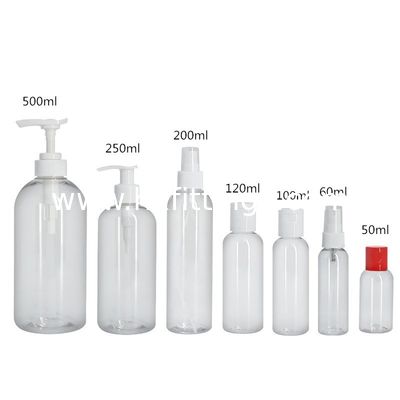 Frasco vazio de shampoo PET plástico de 250ml com bomba com dispensador de bomba fornecedor