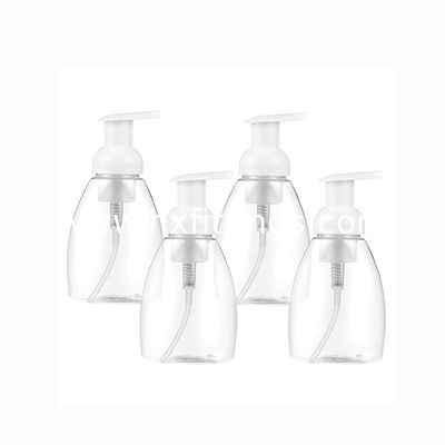 Frascos de bomba ovais de plástico transparente de 300ML com tampas de plástico brancas fornecedor