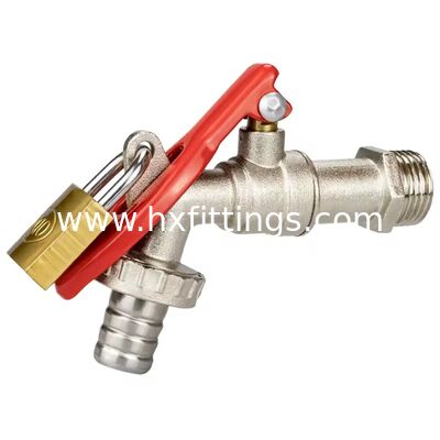 Ao ar livre 1/2 "punho de ferro liga de zinco bibcock lockable anti-corrosão fixado na parede torneira de água do jardim para máquina de lavar