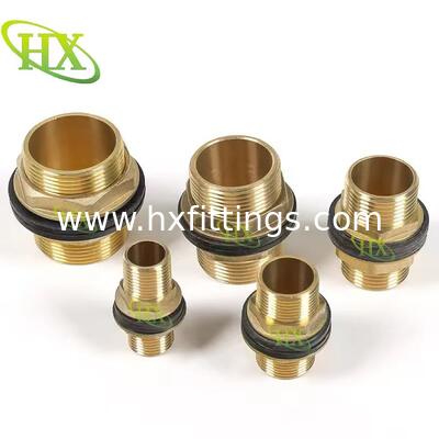 Conector de tanque de água de latão sólido 1/2 fêmea 3/4 macho encaixe de anteparo
