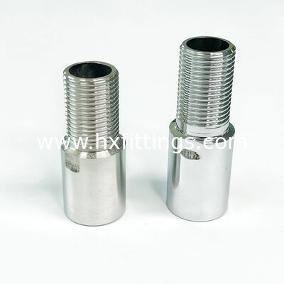 Conector de extensão de latão e aço inoxidável com rosca personalizada, encaixe de tubulação de encanamento de precisão, resistente à corrosão da Índia